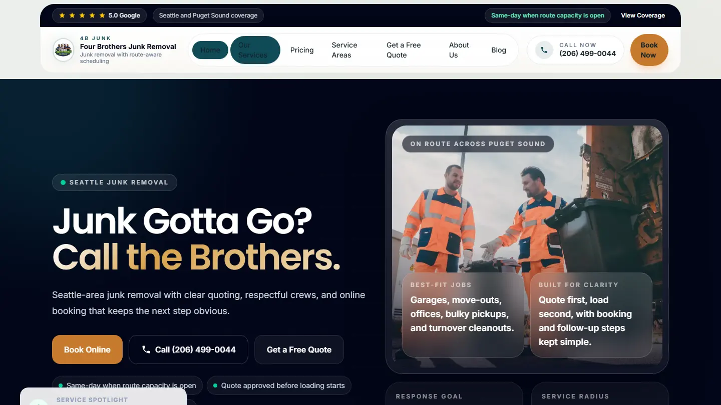4B Junk — live product screenshot
