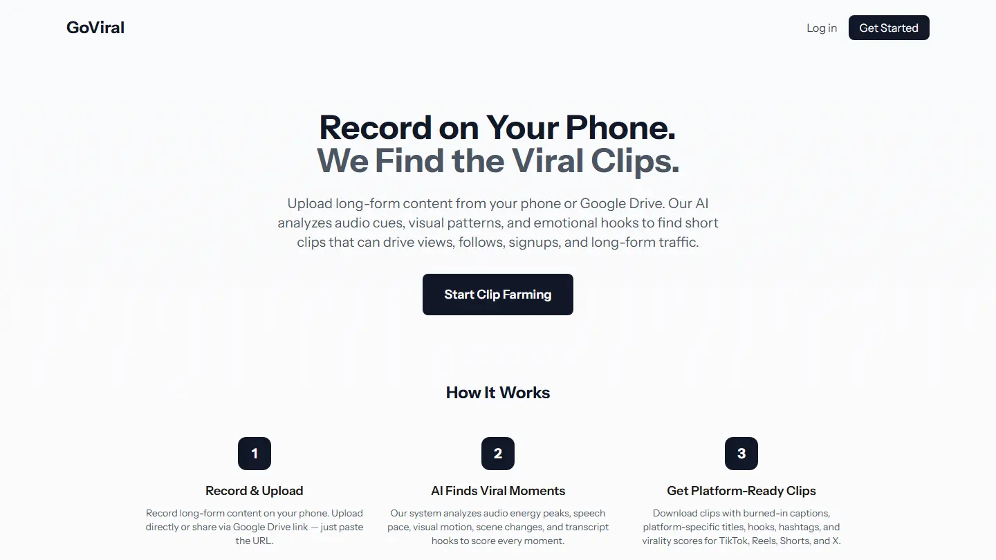 GoViral — live product screenshot