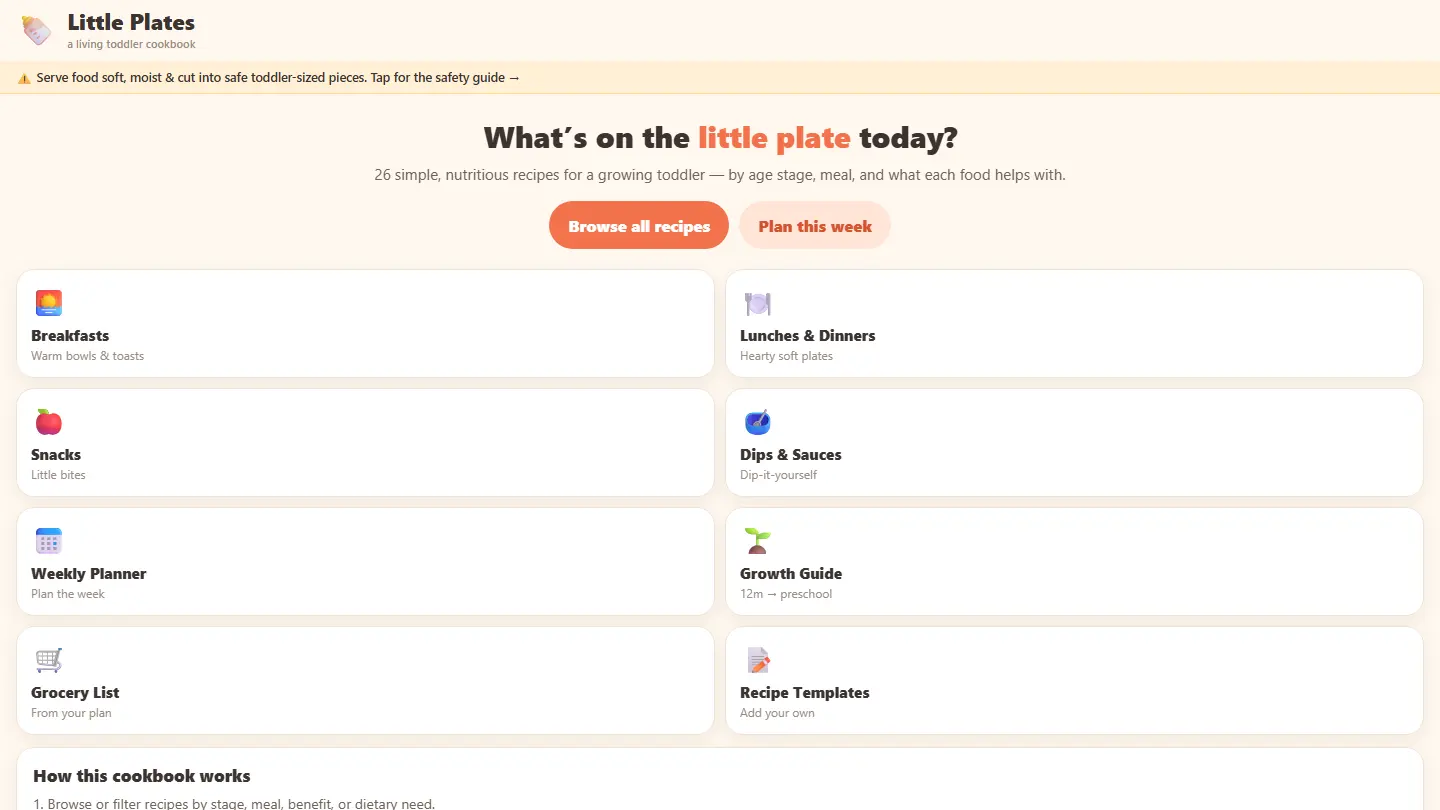 Little Plates — live product screenshot